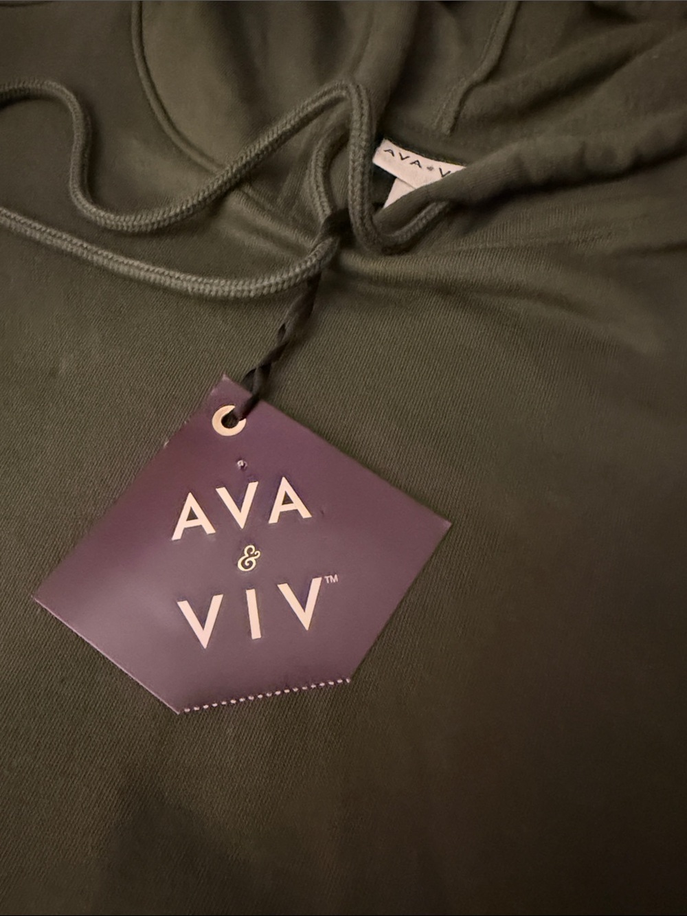 Ava & Viv Olive Green Women's Plus Size Hoodie. NWT. Size 2X. - Picture 4 of 9